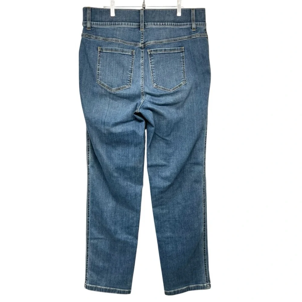 Spanx High Rise Straight Leg Pull On Stretch Jeans Vintage Indigo Womens 1X Tall - Picture 7 of 11